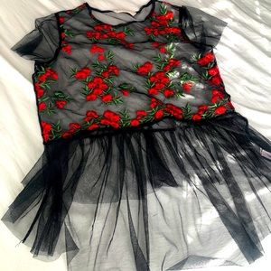 Sheer embroidered top!
